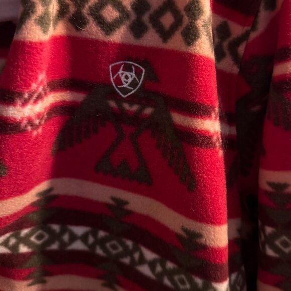 Ariat Red multi color Tunderbird Fleece Zippered Pullover - Picture 3 of 5